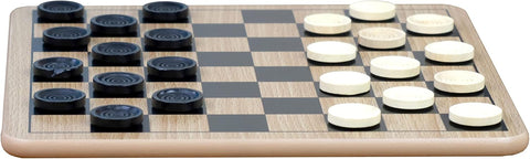 Regal Games - Reversible Wooden Board for Chess, Checkers & Tic-Tac-Toe - 24 Interlocking Wooden Checkers and 32 Standard Chess Pieces - for Age 8 to Adult for Family Fun