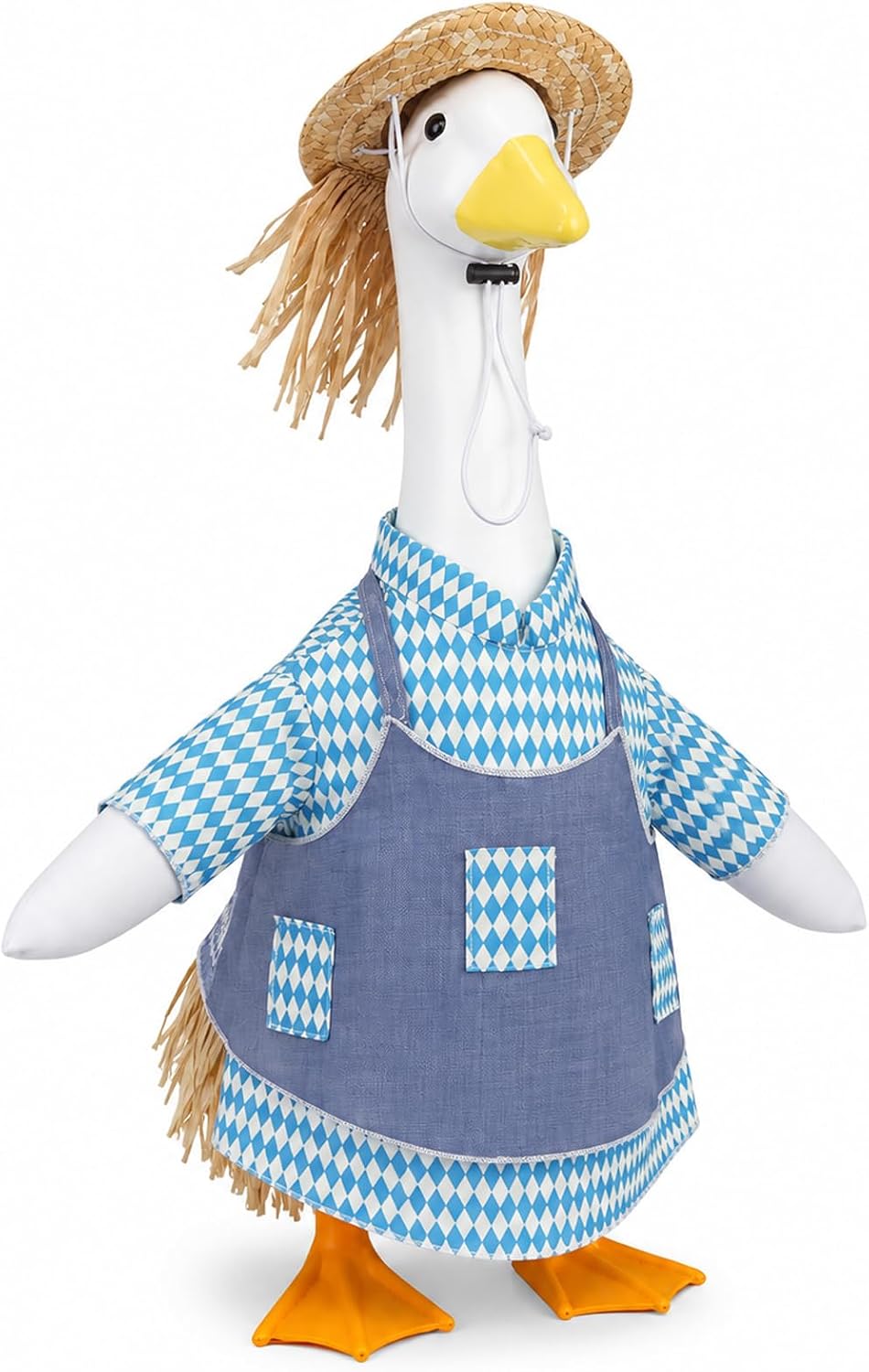 23 Inch Farmer Porch Goose Outfit, Fall Farmhouse Goose Clothes with Hat