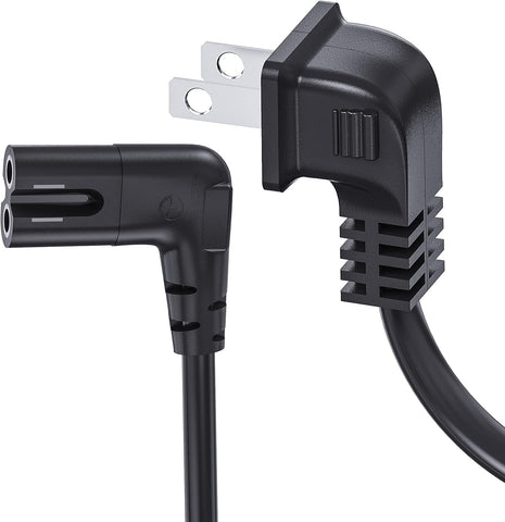 Ancable 25-Feet 90 Degree Angled 18AWG 2-Prong to L-Shaped C7 Power Cord Replacement for Samsung, Philips, Toshiba, LG, Sony, Sharp, Panasonic, Vizio LED TV, Sky Box