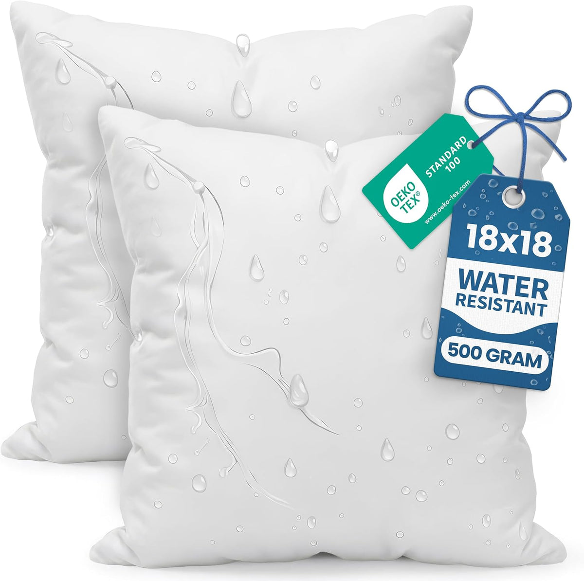 Utopia Bedding 18x18 Outdoor Pillows, Water Resistant Throw Pillows, 2-Pack