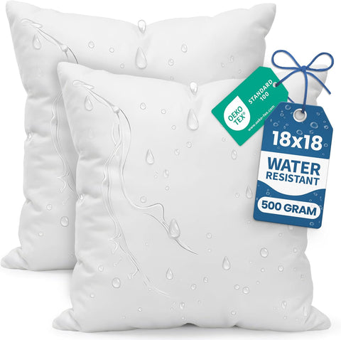 Utopia Bedding 18x18 Outdoor Pillows, Water Resistant Throw Pillows, 2-Pack