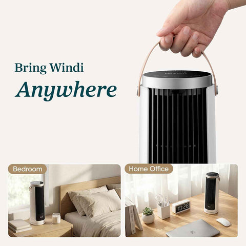 Levoit Tower Fan for Bedroom, 20dB Quiet Desk Fan, Portable Fan with 23ft/s