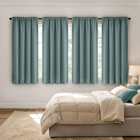 MIULEE Dusty Blue Blackout Curtains 72 Inch Length for Bedroom 4 Panels
