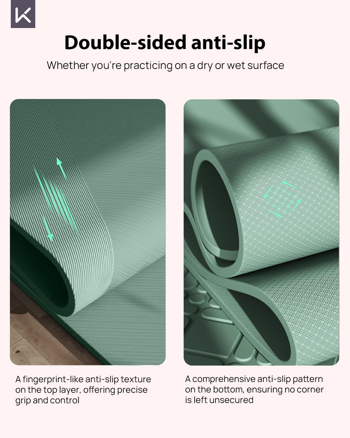 KEEP Extra Wide Yoga Mat, 7mm Thick 72" x 32" Exercise Mat