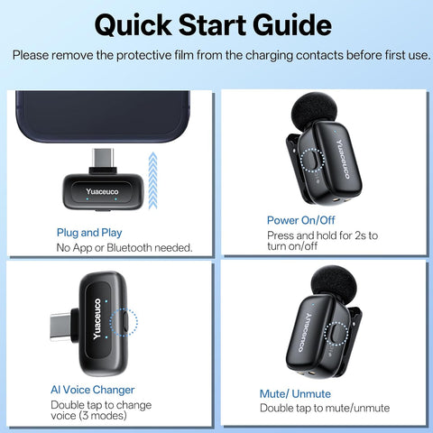 Mini Wireless Microphone for iPhone Android Tablets