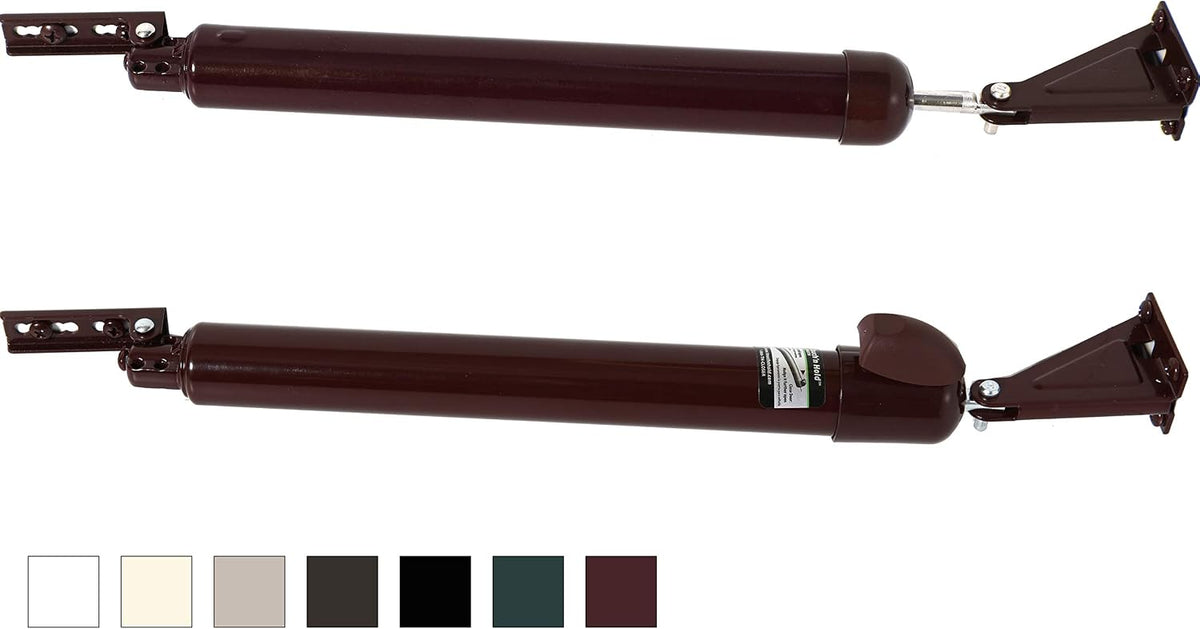 Touch 'n Hold Smooth Dual Door Closer System (Cranberry) – Heavy-Duty - Touch-Button Hold Open Feature & Smooth Closing Motion - Storm & Security Door (Medium/Heavy Weight). New Door/Replace Old Unit