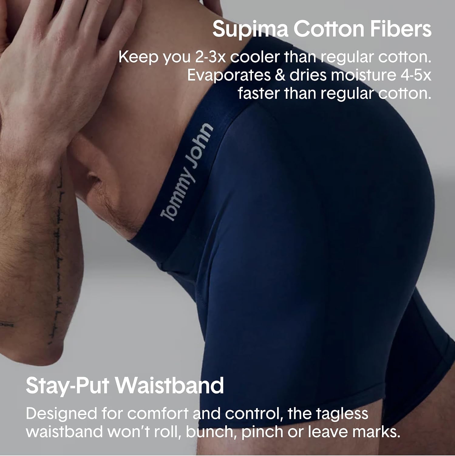 Tommy John Men’s Supima Cool Cotton 4" Trunk Underwear