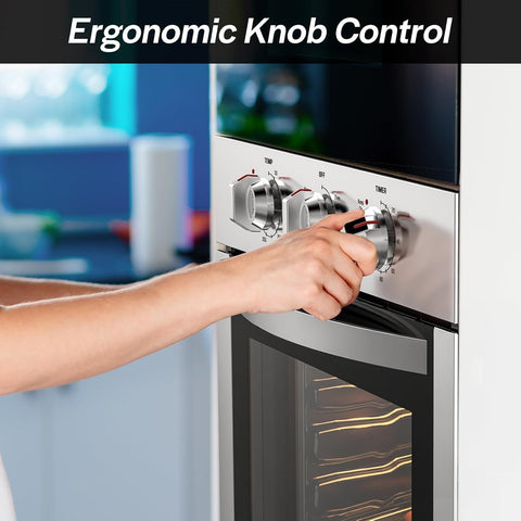 Empava 24" 2.5 cu ft Single Electric Wall Oven, Mechanical Knobs, 24WOE40L
