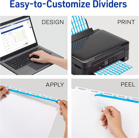 Avery® Index Maker® Clear Label Dividers, 5-Tab, Unpunched, 25 Sets