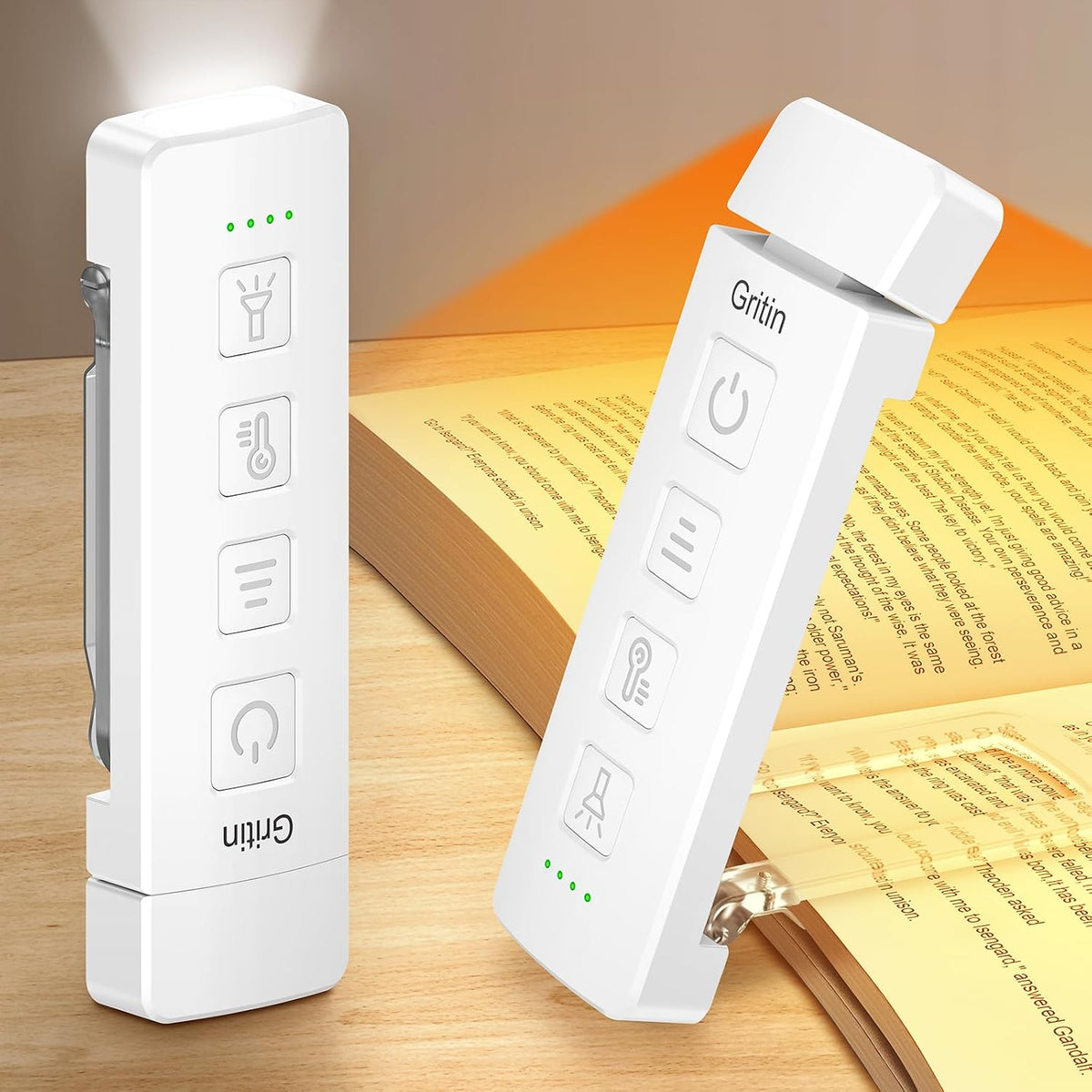 Gritin 2026 Gen 2 Rechargeable Book Light,2-in-1 Reading Light & Flashlight