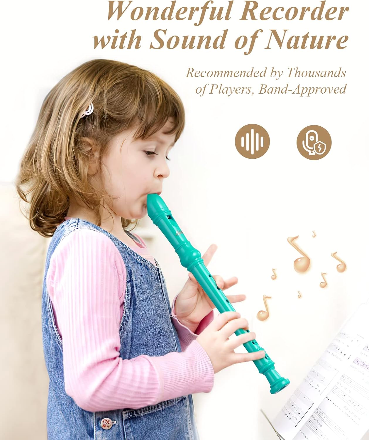 Eastar German C Soprano Recorder for Kids Beginner Kit, Sky Blue, ERS-21GSB