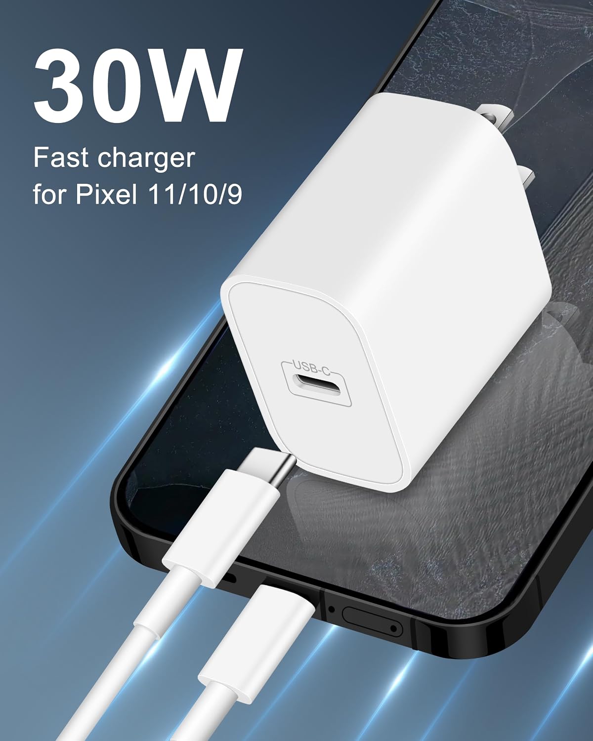 30W USB C Fast Charger for Google Pixel 11/11 Pro XL/Fold/10/9/8/7/6 Pro XL