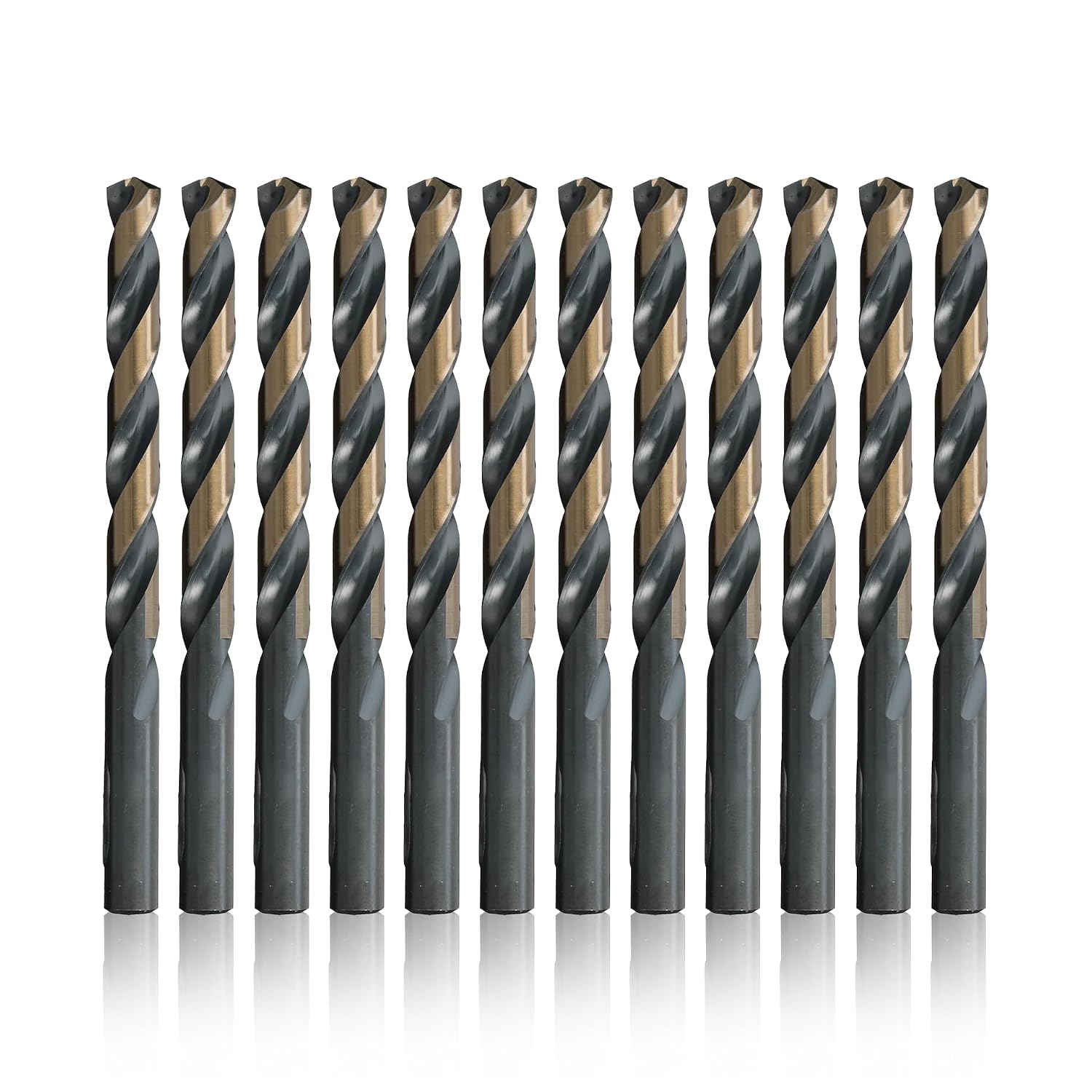 Drill America - KFD3/16P12 3/16" High Speed Steel Black & Gold KFD Split Point Drill Bit (Pack of 12), KFD Series