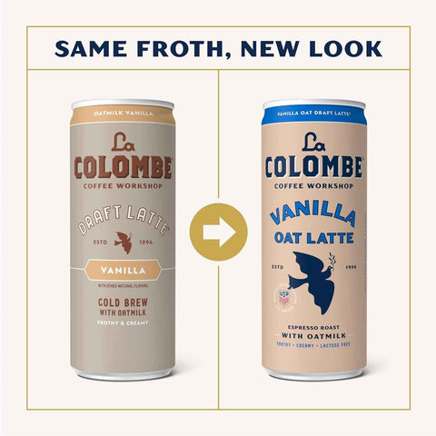 La Colombe Coffee, Oatmilk Vanilla Latte, 11 fl oz Cans (Pack of 12), Coffeehouse Quality Cold Brew, Specialty Grade Coffee Beans, Ready-to-Drink On-the-Go
