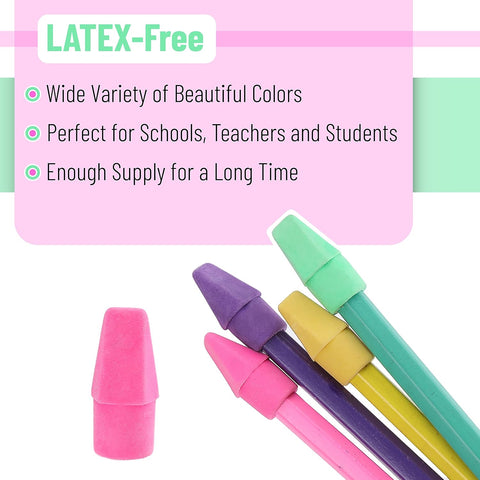 Mr. Pen- Pencil Top Erasers, 120 Pack, Latex-Free, No-Smudge