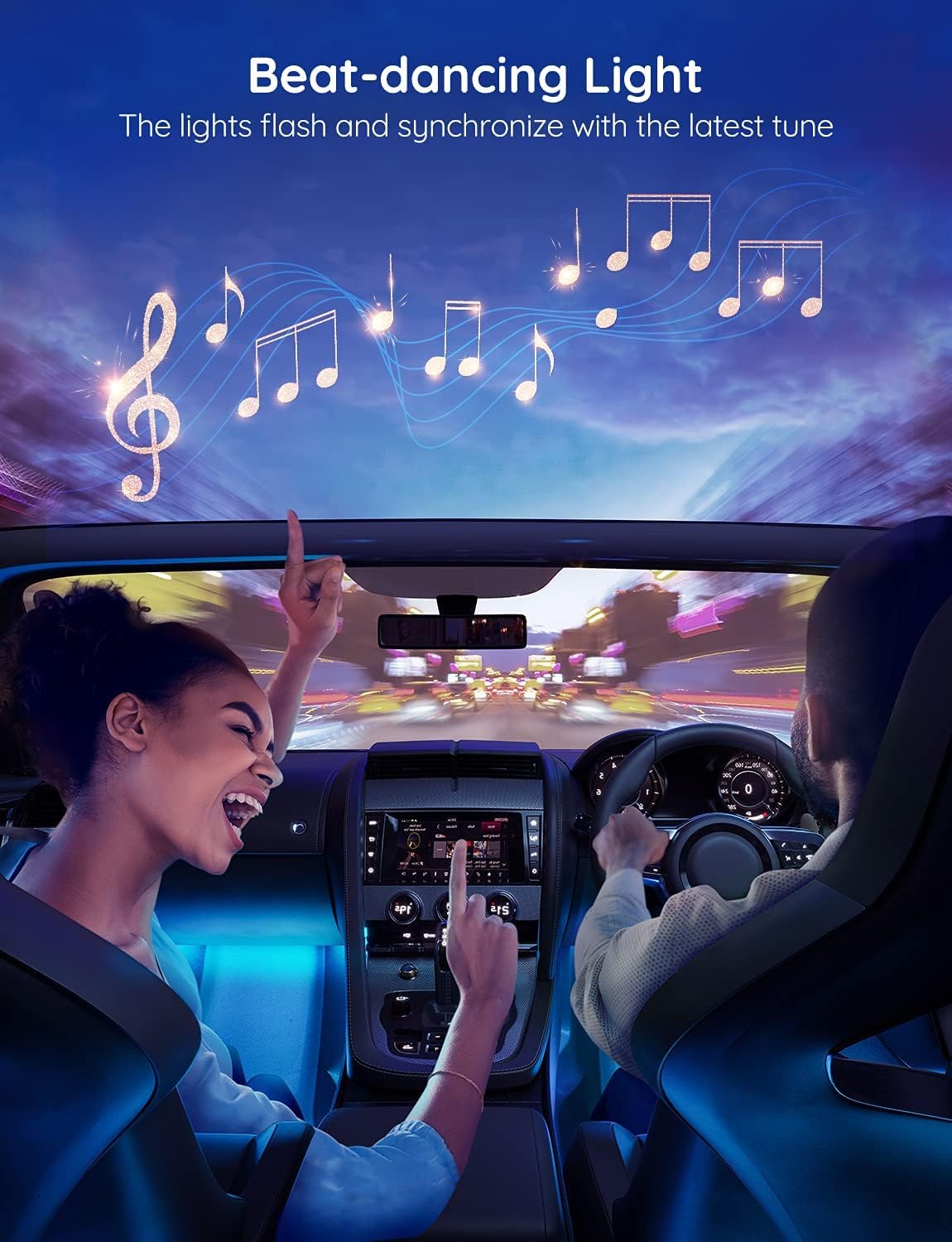 Govee Car LED Lights, RGB Smart Car Interior Lights, App Control