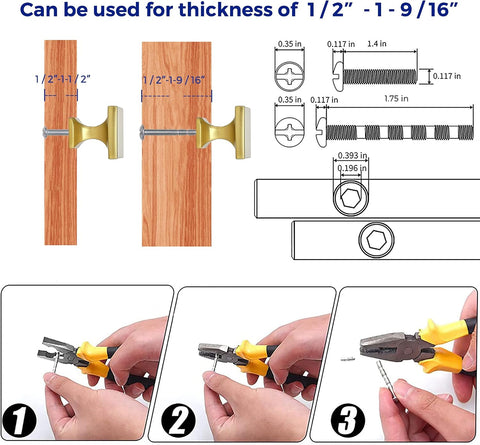 Ravinte Brushed Brass Solid Knob Gold Kitchen Cabinet Pull,10 Pack,Square-5