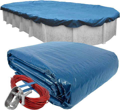 Robelle 16 x 32 ft Heavy Duty Super Oval Pool Cover for Above Ground Pools