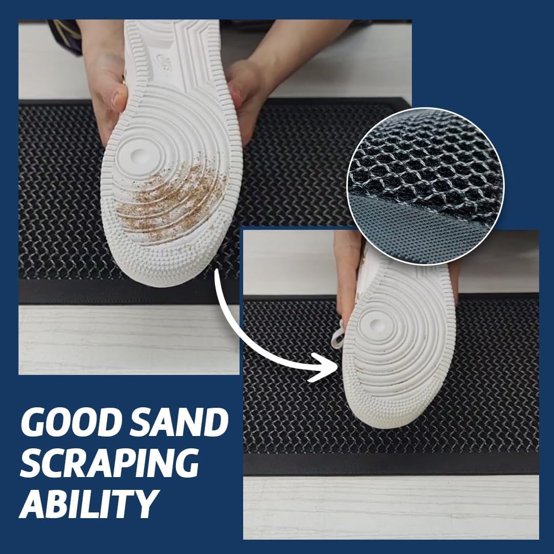 Muddy Mat® Meshy Mat™ Door Mat Heavy-Duty Quick-Dry Floor Mat, Sand & Dirt Trapper for Indoor & Outdoor, Ideal for Entrance, Mudrooms,Patios & Garages,Low-Profile,Non-Slip,Washable– Black 16"x24"x0.4"