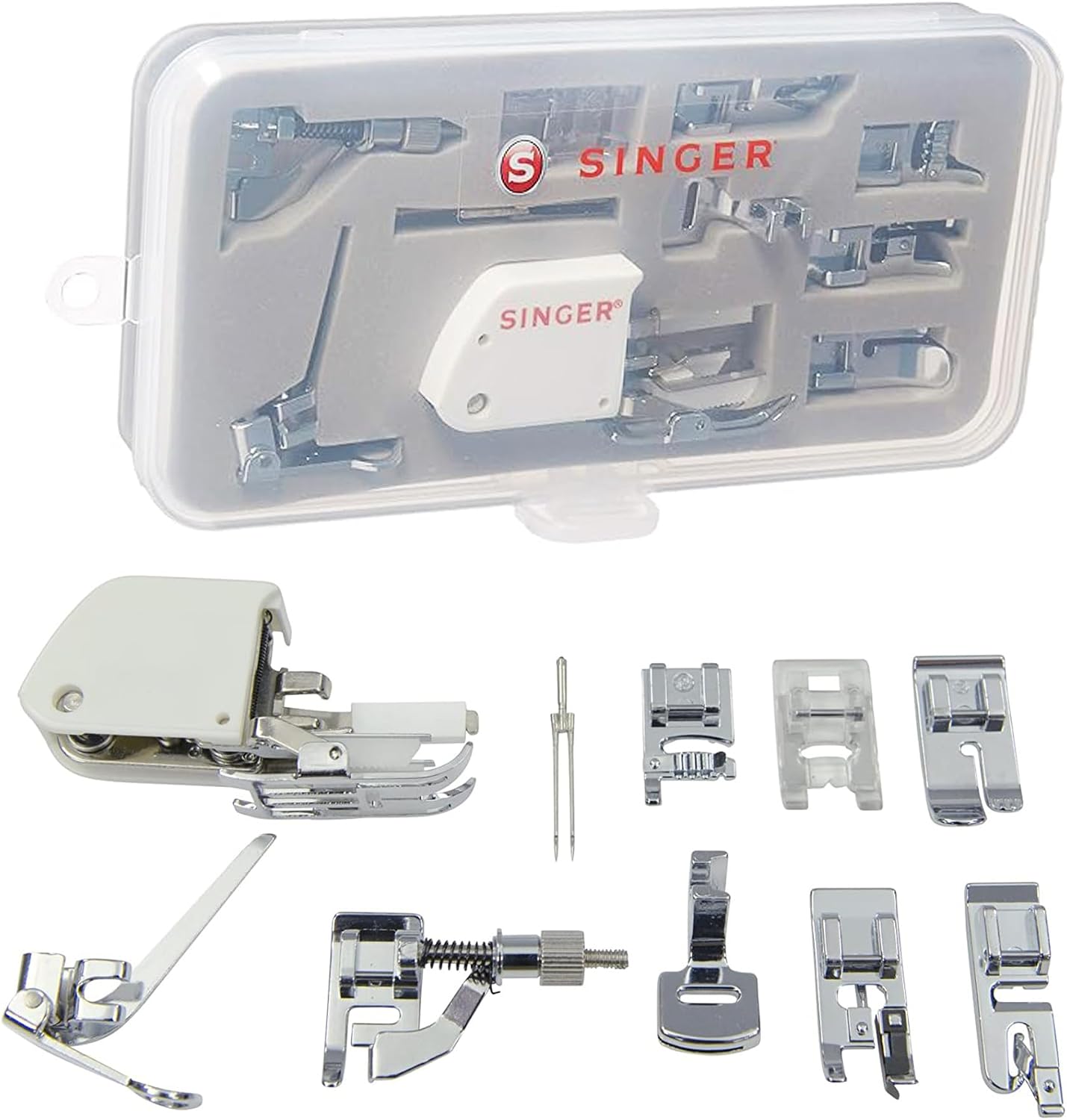 SINGER® 9-Piece Presser Feet Accessory Kit with Clear Durable Storage Case