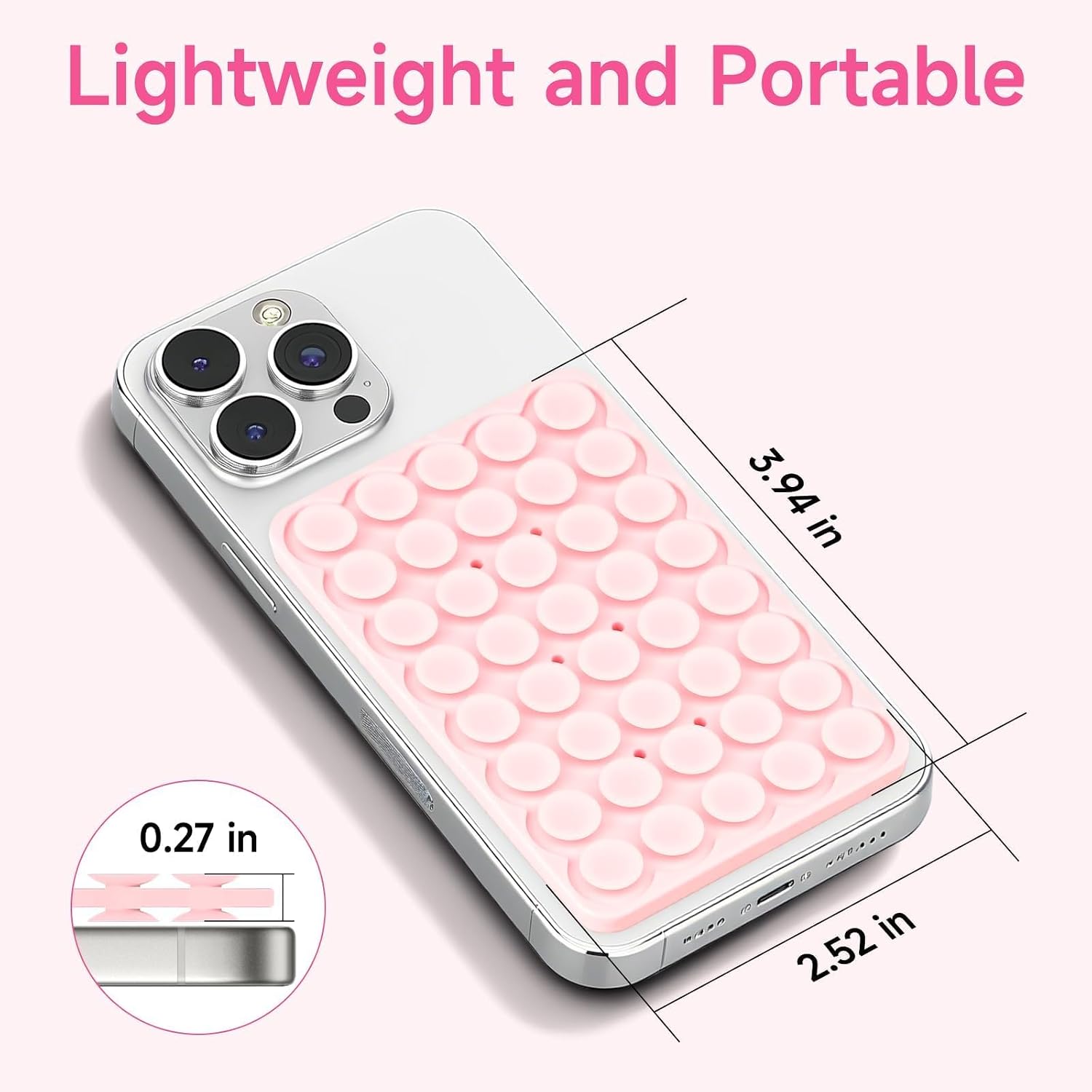 Yojaro Silicone Suction Cup Phone Case Mount Double Sided, Phone Accessories Hands-Free Strong Grip Holder for Selfies and Videos, Silicon Phone Stand for iPhone and Android Black