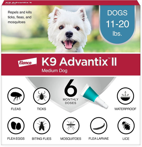 K9 Advantix II Flea & Tick Topical for Medium Dogs 11–20 lbs., 6ct
