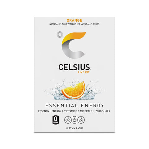 CELSIUS On The Go Orange, Sugar Free Energy Drink Mix (14 Sticks per Pack)
