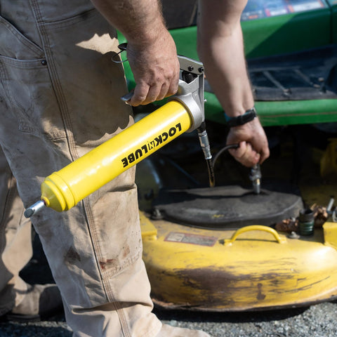 LockNLube Premium Pistol Grip Grease Gun with 20" Hose, Inline Swivel, and our patented LockNLube® Grease Coupler