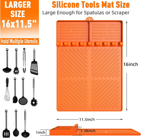 Silicone Grill Mat Compatible with Blackstone, BBQ Griddle Tool