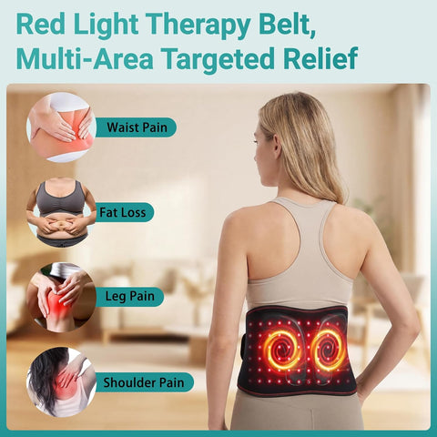 Red Light Therapy Belt for Body Back, 5000mAh Cordless Infrared Waist Wrap