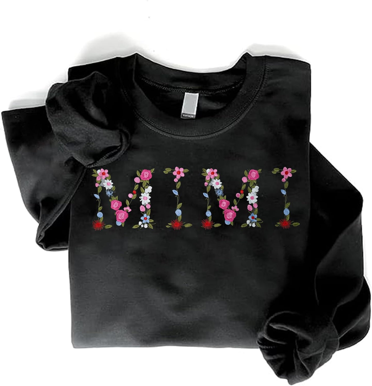 Embroidery Mimi Sweatshirts For Women Gift Sweatshirt From Grandkids Mimi Flower Grandma Gift Mothers Christmas