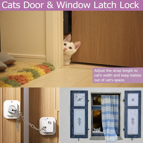 Child Proof Door Lock, Adjustable Latch, 4 Packs