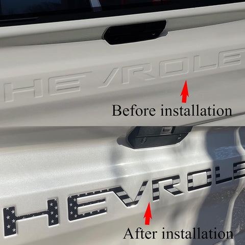 Tailgate Insert Letters Compatible with 2019 2020 2021 2022 2023 3D Emblems with Strong 3-m Adhesive Black American Flag, xflhgq3