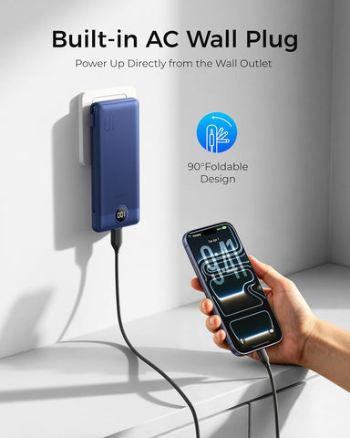 VEGER Portable Charger for iPhone, Power Bank Built in Cables and Wall Plug