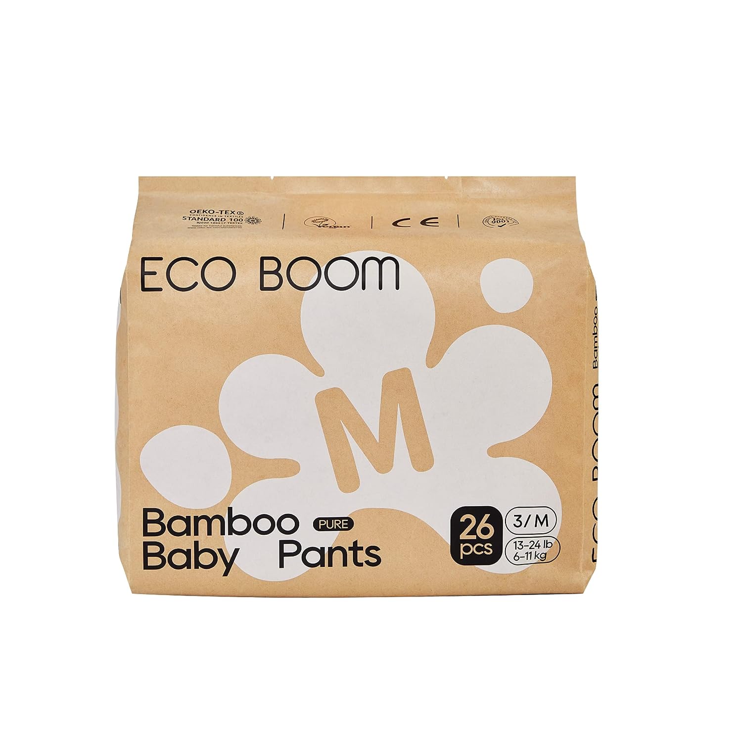 ECO BOOM Training Pants for Toddler Potty, Hypoallergenic for Sensitive Skin, Size 3 (M) Suitable for 13 to 24lb, 26 Count