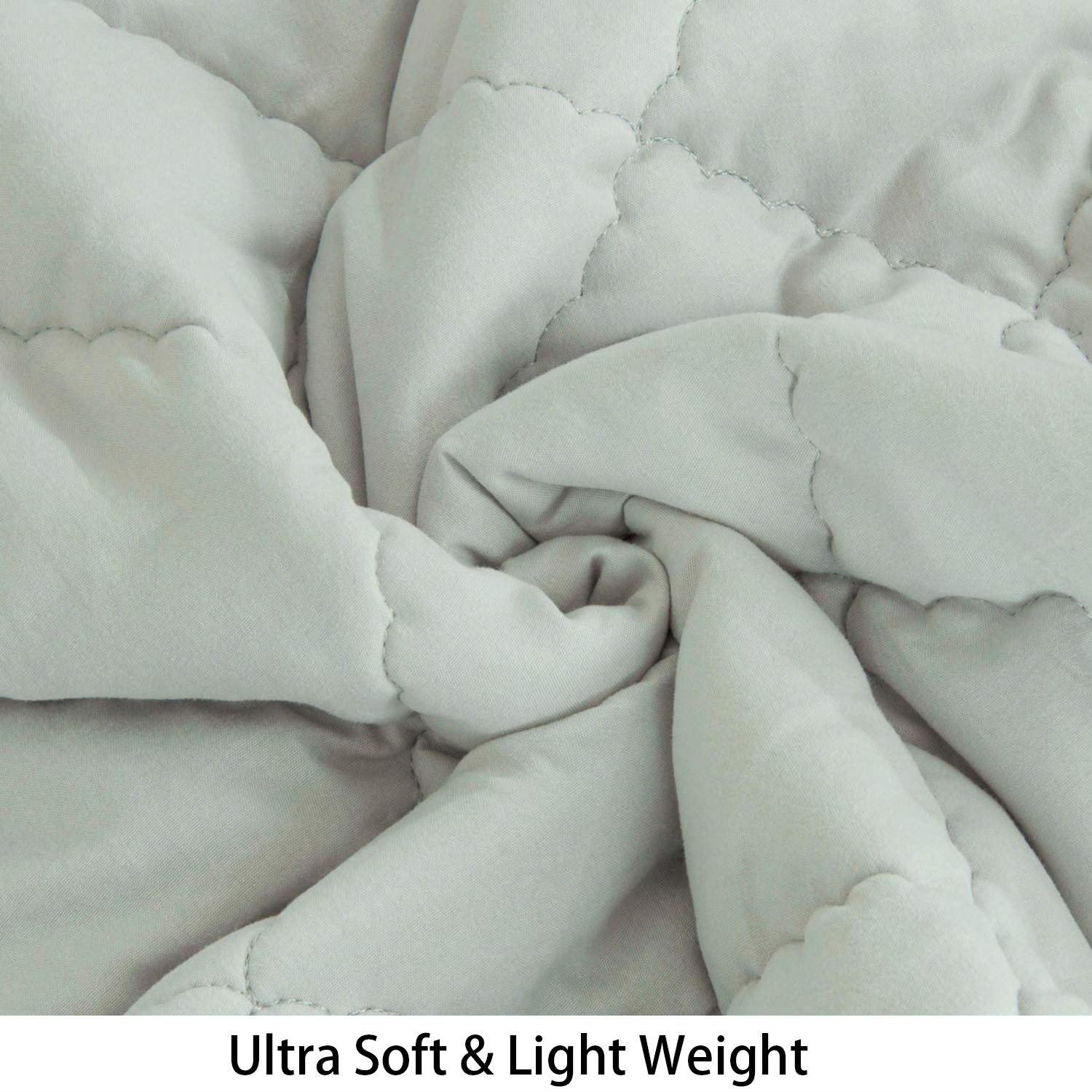 NTBAY Oversized Toddler Down Alternative Comforter, 43 x 60, Light Grey