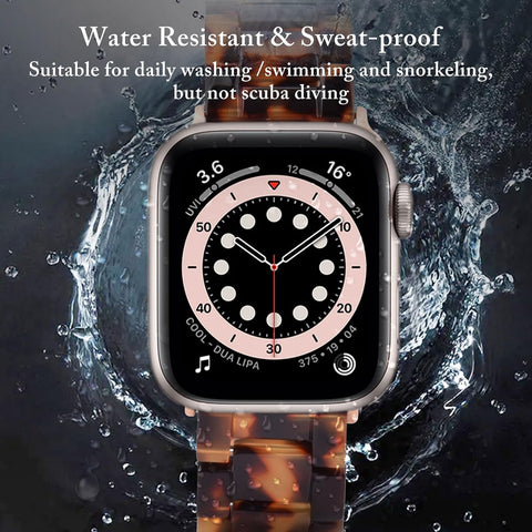 V.R.HOPE Resin Apple Watch Band for Women, Featherlight, Tortoiseshell