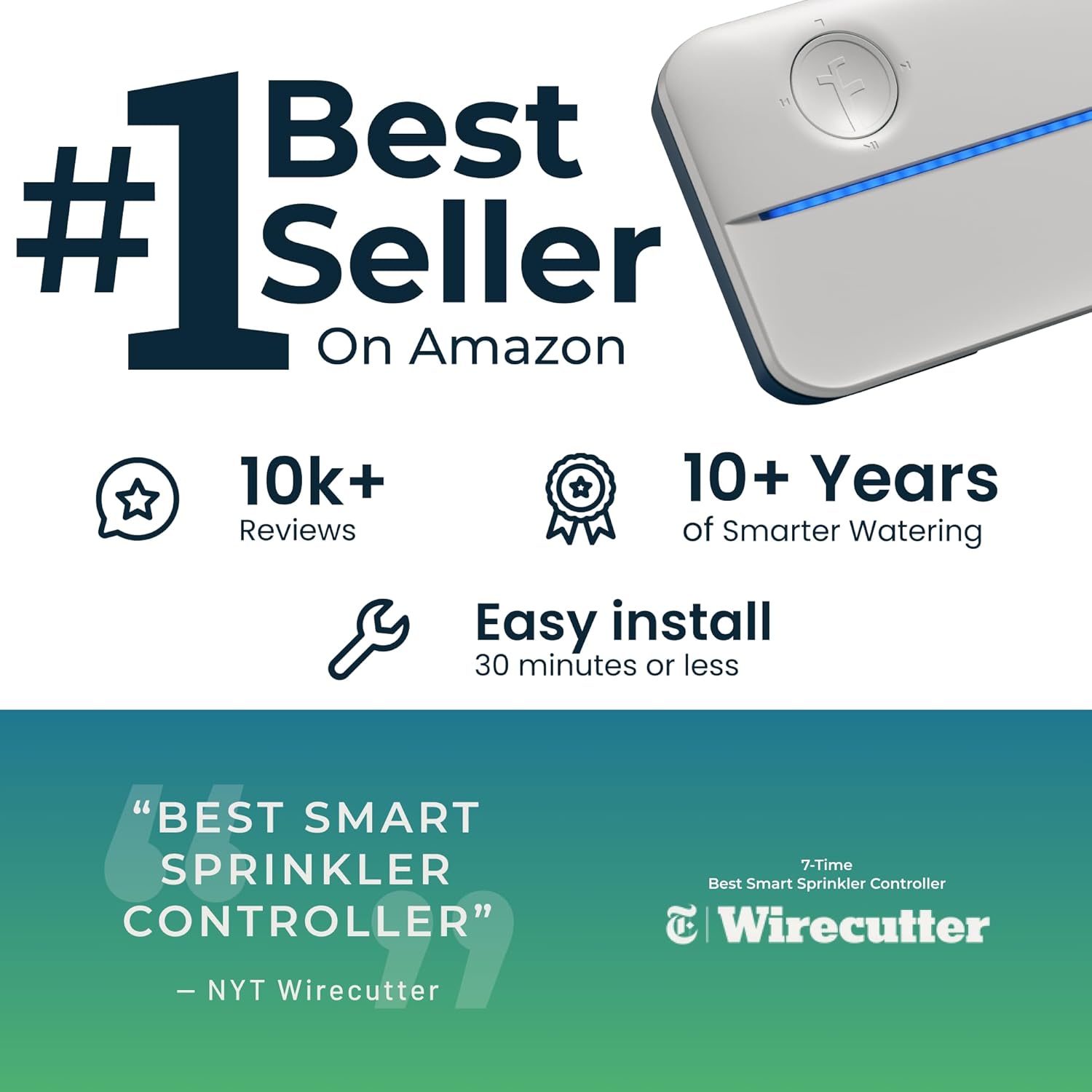 Rachio 3: 8 Zone Smart Sprinkler Controller (Simple Automated Scheduling + Local Weather Intelligence. Save Water w/ Rain, Freeze & Wind Skip), App Enabled, Works w/ Alexa, Fast & Easy Install
