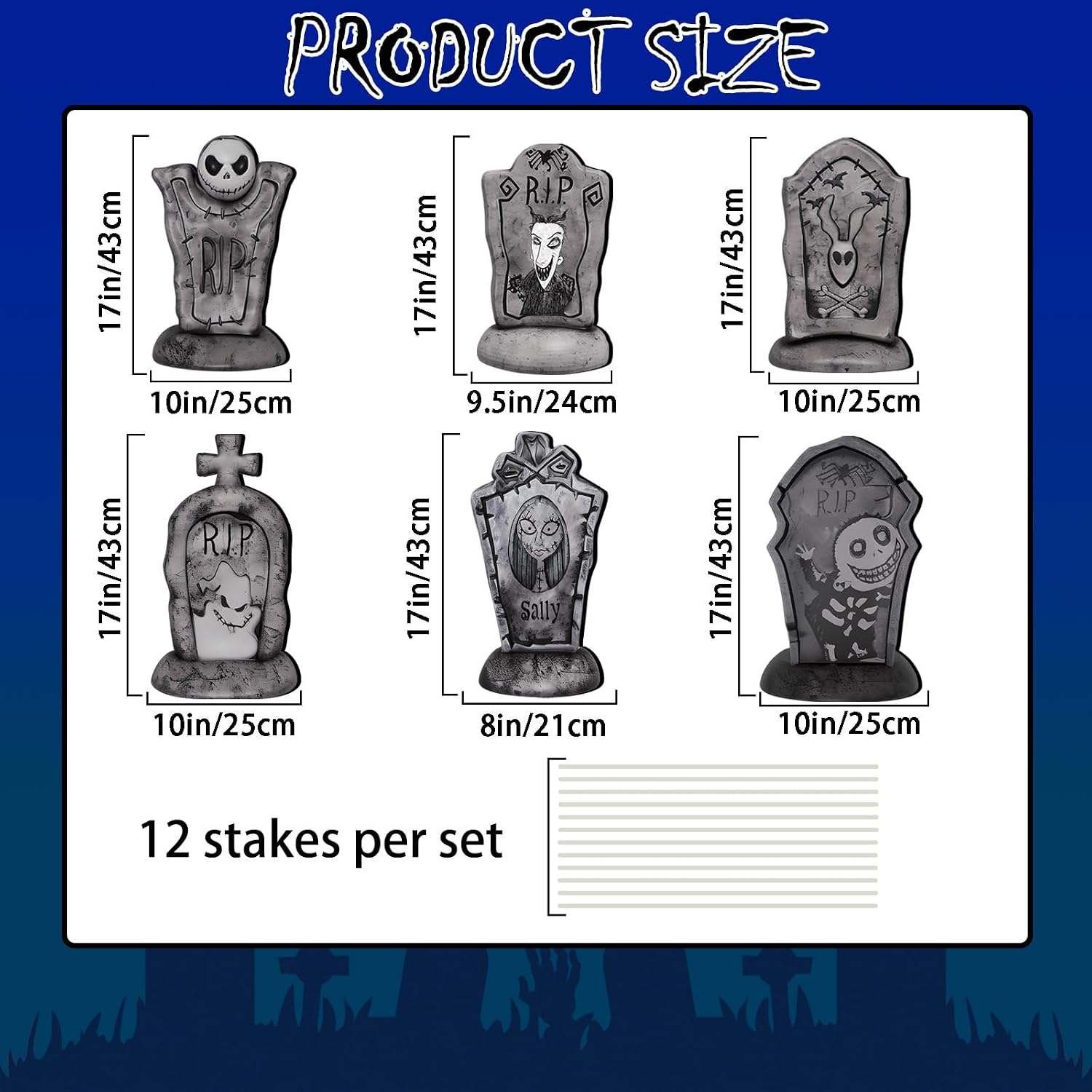 17Inch Halloween Yard Signs Tombstones Decorations Outdoor Graveyard