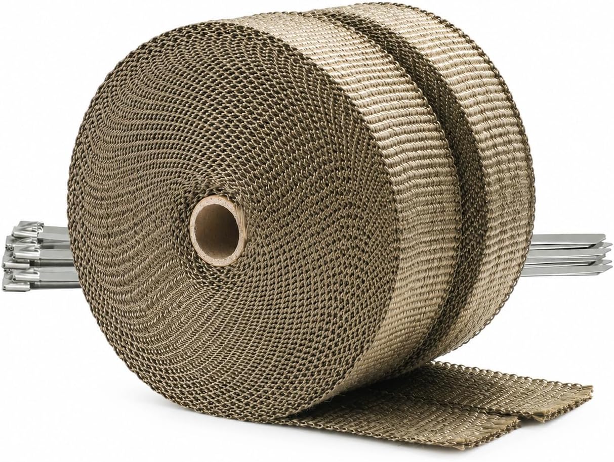 ARTR 2" x 50' Titanium Exhaust Header Heat Wrap 2 Rolls