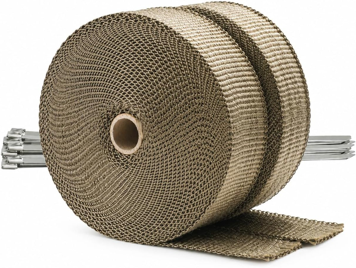 ARTR 2" x 50' Titanium Exhaust Header Heat Wrap 2 Rolls