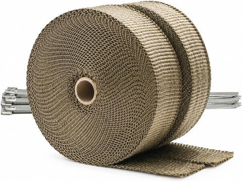 ARTR 2" x 50' Titanium Exhaust Header Heat Wrap 2 Rolls