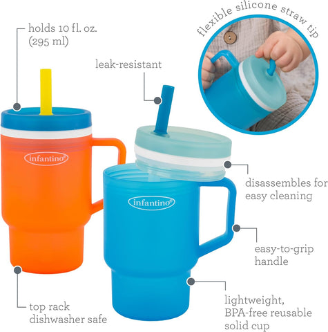 Infantino My 1st Tumbler Straw Cup, 10oz, High Tide & Citrus Splash