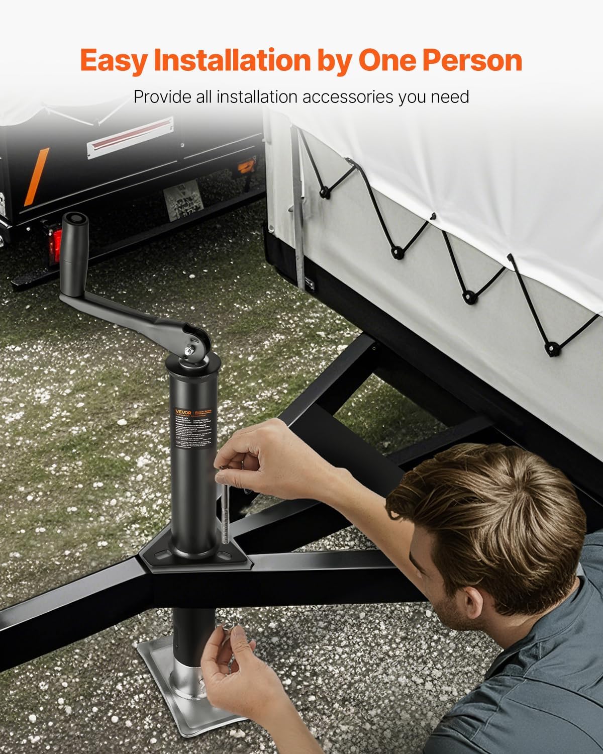 VEVOR 2000 lbs A-Frame Trailer Jack, 13-3/4 Inches Vertical Travel, Trailer Jack Stand with Handle for Horse