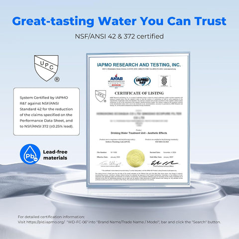 Waterdrop FC-06 Water Filter for Sink Faucet, 360° Rotating Stainless Steel