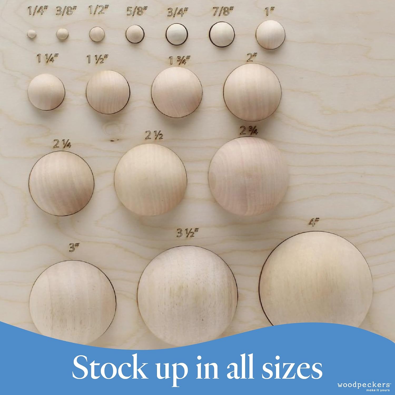 4 inch Round Wooden Balls for Crafts, Bag of 3 Unfinished and Smooth Round Birch Hardwood Balls, and Wooden Spheres, by Woodpeckers