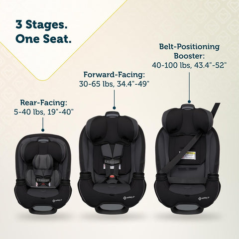 Safety 1st Grow and Go All-in-One Convertible Car Seat, Black Phantom