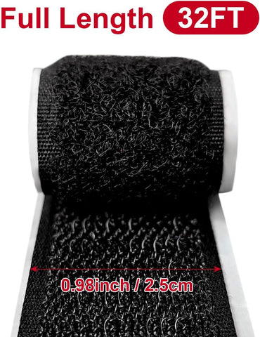 1 Inch x 33 Feet Hook and Loop Tape, Nylon Heavy Duty Hook and Loop Tape Strips, Excellent Grip, Non-Adhesive, Interlocking Tape,for Sewing, Crafting,DIY,Wall Adhesive Strips