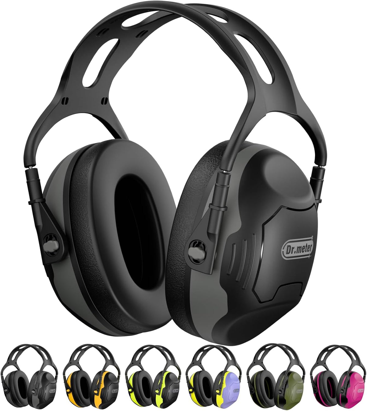 Dr.meter C06 Noise Cancelling Ear Muffs, 28NRR Ear Protection for Adults