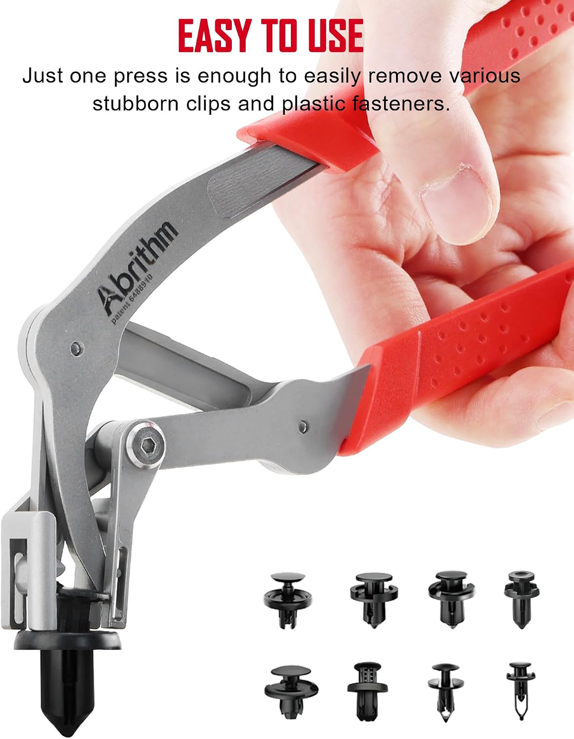 Car Clip Pliers, Panel Clip Removal Tool for Plastic Fasteners, Red
